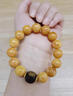 紅塵六喜天然俄料妖花老蜜蠟雞油黃手串檀木琥珀手鏈蓮花轉運珠文玩 老山檀飄花蜜蠟12mm（鏈長(cháng)15cm） 曬單實(shí)拍圖