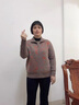 金兔品牌加厚100%純羊毛衫媽媽裝開(kāi)衫外套中老年女秋冬毛衣拉鏈針織衫 咖色 厚款 【100%純羊毛】 2XL 【建議120-135斤】 曬單實(shí)拍圖