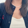 UR2025秋季新款女裝休閑絞花肌理櫻桃刺繡針織開(kāi)衫UYY950116 墨藍 S 曬單實(shí)拍圖