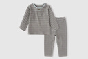 babylove嬰幼兒分體套裝春秋款家居服套裝寶寶保暖內衣套裝睡衣條紋 曬單實(shí)拍圖