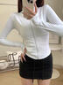 南木熊瑜伽服女春秋長(cháng)袖高彈速干透氣運動(dòng)外套文胸健身服緊身顯瘦上衣 瑜伽服白色三件套 M 【85-105斤】 曬單實(shí)拍圖