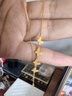 老廟黃金項(xiàng)鏈女蝴蝶流蘇5G磨砂款足金時(shí)尚套鏈生日禮物情人節(jié)送女友 蝴蝶流蘇項(xiàng)鏈（約3.4g）+禮盒 曬單實(shí)拍圖