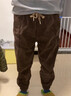 休閑褲男潮牌寬松束腳褲2025秋冬季新款休閑褲格子學(xué)生燈芯絨 【2條裝】加絨咖啡色+黑色 加厚 M 建議【90斤-115斤】 曬單實(shí)拍圖