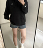 adidas休閑加厚毛圈連帽衛(wèi)衣套頭衫男女秋冬阿迪達(dá)斯官方輕運動   黑色   M 曬單實拍圖