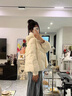歐若婷雅羽絨棉服女冬季2025新款小個(gè)子時(shí)尚洋氣短款加厚棉衣服裝棉襖外套 米白色 L 曬單實(shí)拍圖