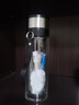 滿弓德國(guó)品質(zhì)鋼化玻璃水杯一鍵按壓式玻璃杯防摔玻璃水杯男雙層大容量 鋼本色-【升級(jí)一鍵開(kāi)蓋】 520ml 曬單實(shí)拍圖