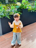 G.DUCKKIDS小黃鴨童裝女童秋裝套裝兒童針織馬甲長(zhǎng)袖打底衫三件套女寶寶衣服 吊帶毛衣 90 建議1~2歲【 80-90cm】cm 曬單實(shí)拍圖