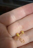 行金銀中黃金耳飾999足金光珠黃金耳釘女七夕情人節生日禮物送老婆送女友 光面耳釘 約0.32g  多退少補 曬單實(shí)拍圖