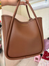 CHARLES&KEITH大容量通勤單肩托特包子母包生日禮物CK2-30782647 Chocolate巧克力色 M 曬單實(shí)拍圖