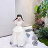 思妙星兒童禮服花童婚紗公主裙女童輕奢小眾小主持人走秀鋼琴演奏演出服 香檳色 140 曬單實(shí)拍圖