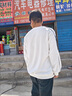 C.MATK衛衣男春秋季新款長(cháng)袖T恤男士休閑寬松打底衫百搭舒適長(cháng)袖上衣服 白色-H 常規 XL （建議體重125-140斤） 曬單實(shí)拍圖