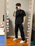 李寧（LI-NING）POLO衫男夏季新款短袖T恤休閑翻領(lǐng)上衣速干體恤大碼運動半袖 黑色POLO速干新款A(yù)新老貨號 S /165 曬單實拍圖