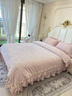 冬季少女加厚牛奶絨夾棉床蓋四件套公主風(fēng)雙面毛絨珊瑚絨床上用品 牛奶絨-愛(ài)夢(mèng)妮少女粉 1.5m 床裙款 （被套200*230cm） 曬單實(shí)拍圖