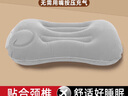 JAJALIN充氣枕頭旅行枕按壓充氣便攜腰靠墊抱趴枕午睡戶(hù)外旅行用品灰色 曬單實(shí)拍圖