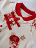 優(yōu)奇嬰兒衣服連體衣新生兒滿(mǎn)月白天哈衣寶寶周歲春秋純棉衣服外出 曬單實(shí)拍圖