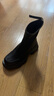 他她（TATA）加絨喵爪靴2025秋冬百搭時(shí)裝靴女瘦瘦短靴新款彈力靴CEG07DZ5 黑色 36 曬單實(shí)拍圖