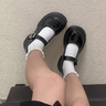 回力四季學(xué)生瑪麗珍鞋春秋2025增高厚底小皮鞋女初中生皮鞋大童學(xué)院風(fēng) 黑色 37 曬單實(shí)拍圖