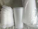 特美居奶茶杯一次性飲料杯500ml*20套 塑料咖啡杯帶蓋果汁杯子帶吸管 曬單實(shí)拍圖