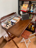 實(shí)木折疊書(shū)桌學(xué)生家用小戶(hù)型電腦桌床邊學(xué)習桌免安裝簡(jiǎn)易辦公桌子 胡桃色-80cm-全實(shí)木免安裝 曬單實(shí)拍圖