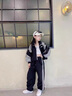 女童秋裝套裝2025春秋新款洋氣時(shí)髦中大童外套工裝褲運動(dòng)兩件套潮 黑色外套+褲子 160cm 曬單實(shí)拍圖