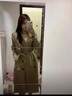 妤遇（YUUZYUUS）品牌女裝風衣外套女2025春秋新款英倫風雙排扣收腰系帶中長款大衣 卡其色 M 曬單實拍圖