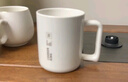 炊大皇馬克杯 木底陶瓷杯高顏值辦公防滑咖啡杯牛奶杯水杯 白色350ml 曬單實(shí)拍圖