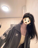 adidas情侶款復古風(fēng)梭織立領(lǐng)夾克外套男女秋季阿迪達斯官方三葉草 深灰 XXS 曬單實(shí)拍圖
