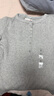 優(yōu)衣庫(kù)女裝羅紋亨利領(lǐng)T恤/長(zhǎng)袖修身短款內(nèi)搭打底25新款479591 02 淺灰色 S /155/80A 曬單實(shí)拍圖