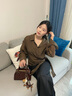 CinvaiKrose【趙昭儀同款】包包女包2025新款手提保齡球斜挎包教師節(jié)禮物生日 咖啡色【送女友老婆女生禮物走心】 曬單實(shí)拍圖