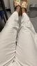 森馬（Semir）[商場(chǎng)同款]休閑褲女白色闊腿褲2025夏季半松緊腰長(cháng)褲101325127024 曬單實(shí)拍圖