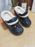 卡帝樂(lè )鱷魚(yú)（CARTELO）洞洞棉拖鞋男冬季外穿厚底增高棉鞋男女同款拖鞋黑色男款 42-43 曬單實(shí)拍圖