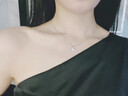 中國黃金（CHINA GOLD）pt950鉑金項鏈女士白金星芒雪花吊墜鎖骨鏈婦女節生日禮物送女友 鉑金雪花吊墜-約1.1g【贈銀鏈】 曬單實(shí)拍圖