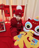 G.duck新生嬰兒衣服開(kāi)春外出服男寶寶春裝針織連體衣嬰幼兒毛衣嬰童哈衣 紅色寶寶單層爬服 73cm (建議14-17斤) 曬單實(shí)拍圖