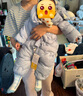 巴拉巴拉童裝嬰兒連體羽絨服輕薄羽絨服寶寶衣服2025冬裝抱衣爬服男童女童 藍色小熊-白鴨絨 90 cm-充絨量47g 曬單實(shí)拍圖