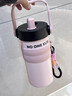 艮泊水杯保溫杯女生新款2026隨行咖啡杯高顏值秋冬大容量學(xué)生吸管杯子 黑色+粉色皮套+掛件 600ml 曬單實(shí)拍圖