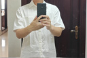 名創(chuàng  )優(yōu)品冰絲涼感襯衫男短袖薄款透氣休閑青少年高級感夏季襯衣Z 白色 M 曬單實(shí)拍圖