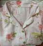 芬騰睡衣女棉感浪漫花卉花瓣翻領(lǐng)甜美長(cháng)袖家居服套裝 櫻花粉 L 曬單實(shí)拍圖