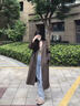棉致純羊絨雙面毛呢大衣女秋冬季新款中長(cháng)款韓版寬松顯瘦系帶呢子外套 灰駝色純羊毛 【側兜】 S 80-118斤 曬單實(shí)拍圖