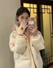 迪士尼學(xué)生12歲女大童羽絨棉服冬季13少女15初中學(xué)生假兩件加厚連帽鋪棉 杏色 S(建議70-90斤) 均碼 曬單實(shí)拍圖