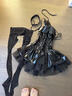 情趣內衣小惡魔cos性感魅魔偽娘Cosplay服亮面漆皮短裙大碼制服 黑色魅魔【裙子+脖套+T褲】 大碼【120-150斤】 曬單實(shí)拍圖