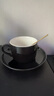 友來(lái)福陶瓷咖啡杯套裝歐式簡(jiǎn)約馬克杯杯碟辦公室下午茶精致英式紅茶杯 單杯碟-黑色(配金勺) 曬單實(shí)拍圖