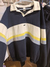 左西童裝男童Polo衫衛衣2025新款潮兒童條紋撞色套頭衫潮 藏青色 170 曬單實(shí)拍圖