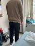 withMNW香港潮牌帽衫男秋冬款外套輕奢連帽羊毛衫拉鏈開衫休閑寬松毛衣男 原絨駝色 M(110-130斤) 曬單實拍圖