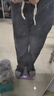 京峋牛仔褲男士秋冬季美式潮牌加絨直筒褲男生復(fù)古寬松闊腿休閑長(zhǎng)褲子 A62黑灰色【常規(guī)款】 XL 【建議體重130-155斤左右】 曬單實(shí)拍圖