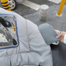 權尚電動車擋風被親子冬季加厚大號護肩防水電瓶車摩托車頭擋風防雨罩 【加厚加絨】全包護肩+側翼加寬 | 灰色 防風防雨耐磨 | 可安兒童座椅 曬單實拍圖