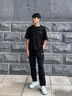 維動(dòng)（VEIDOORN）競(jìng)速長(zhǎng)褲專業(yè)梭織褲春夏透氣男褲直筒衛(wèi)褲寬松休閑褲子訓(xùn)練速干褲 1347-黑 L 曬單實(shí)拍圖