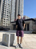 JEEP SPIRIT高檔夏季薄款冰絲工裝短褲男士新款潮流百搭寬松速干休閑五分褲潮 紫色 XL 【建議體重130-150斤】 曬單實拍圖