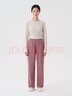 無(wú)印良品（MUJI）女式 燈芯絨直筒褲褲子女款長(cháng)褲休閑褲秋季女裝BEB90C4A 煙熏粉色 XL (165/74A) 曬單實(shí)拍圖