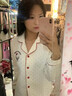 空氣棉睡衣女2025年新款秋冬季夾棉保暖睡衣甜美卡通加厚家居服 空氣棉-J44#波點(diǎn)KT貓 M 碼【建議75-100斤】 曬單實(shí)拍圖