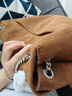 CHARLES&KEITH25秋新品大容量仿麂皮簡約腋下包女生日禮物CK2-20271514-1 Sienna Brown赭石棕 L 曬單實(shí)拍圖